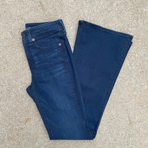 SPANX Dark Blue Flare & Wide Leg Jeans - Picture 1 of 8